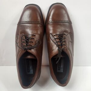Florsheim Dress Shoe Men's 9 Brown Oxford Leather Brogue Detail Comfort